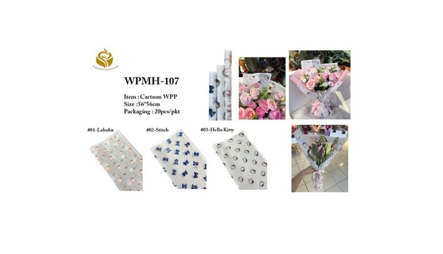 Cartoon Design Flower Wrapping Paper/ Cute & Whimsical Cartoon Designs Flower Wrapping Paper (WPMH-107)