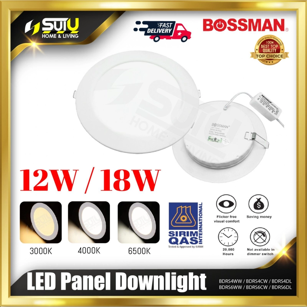 BOSSMAN BDRS4 /  BDRS6 LED Panel Downlight Warm / Cool / Daylight