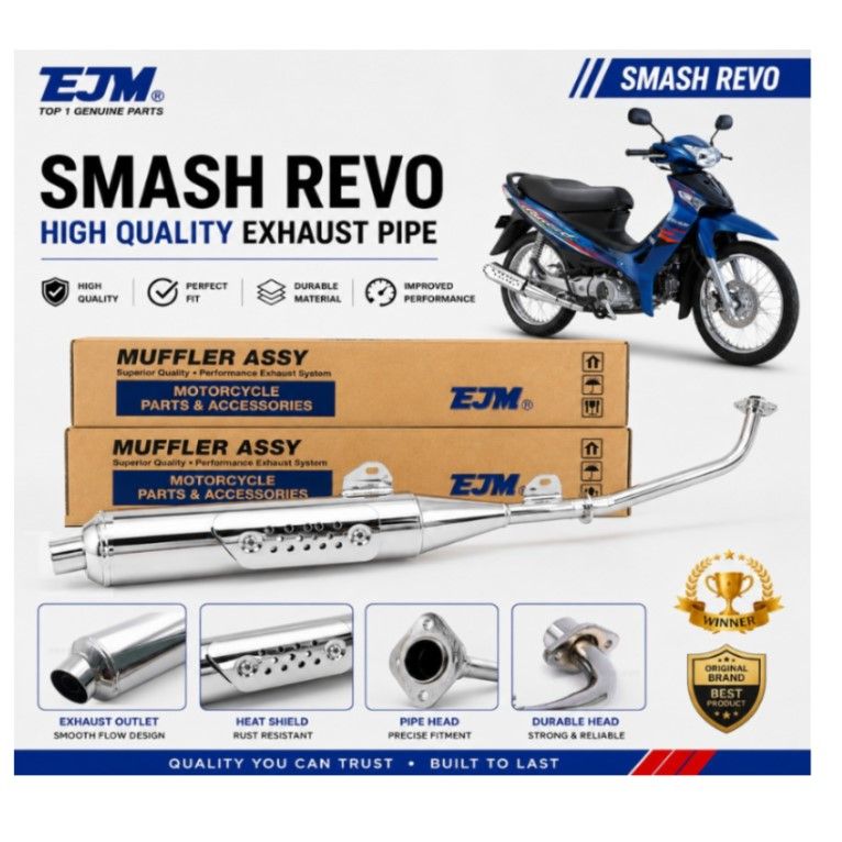 SUZUKI SMASH REVO SMASH V115 V SMASH110 STANDARD STD EXHAUST  EKZOS PIPE MUFFLER EJM