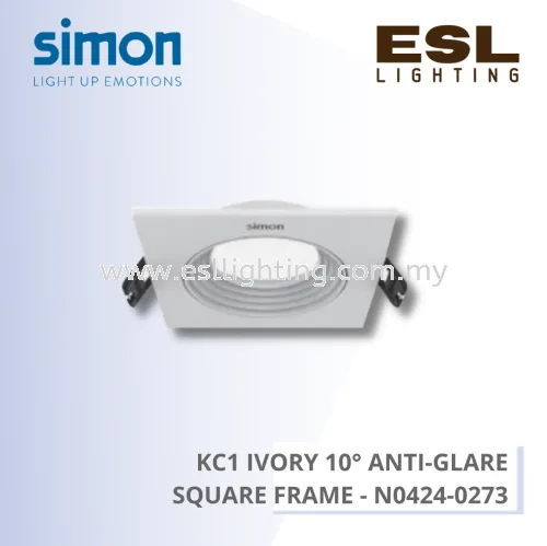 SIMON SPOTLIGHT - KC1 SPOTLIGHT - KC1 IVORY 10° ANTI-GLARE SQUARE FRAME - N0424-0273