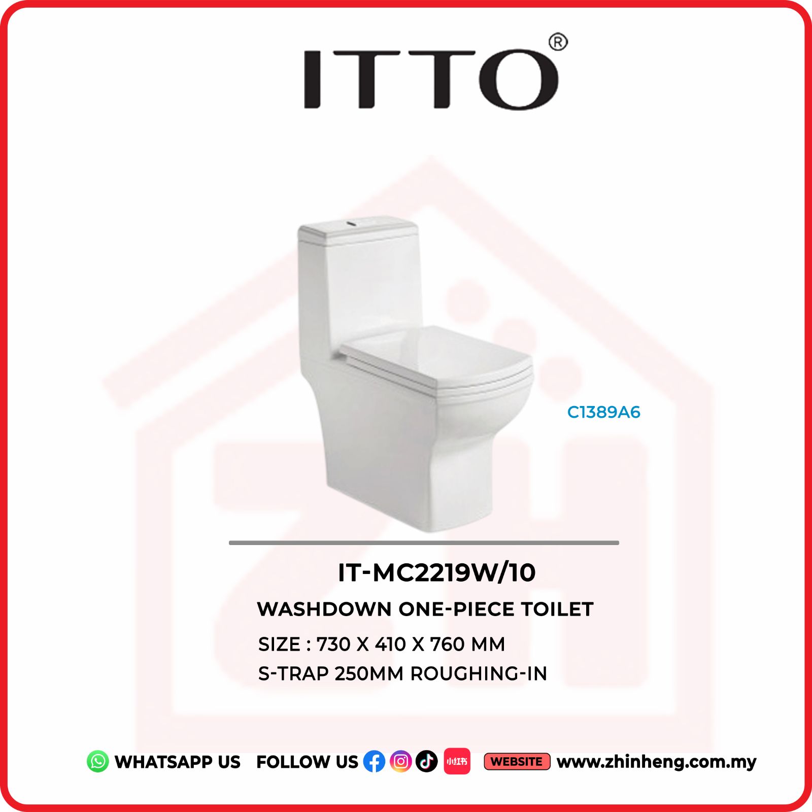 ITTO Washdown One-Piece Toilet  IT-MC2219W/10