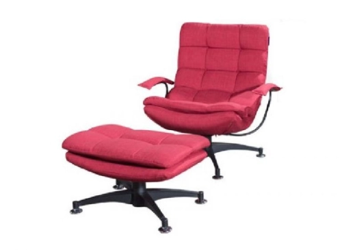 BUTTERFLY Recliner Arm Relax-Chair With Pouf (Fabric) FG 6011-8 Red