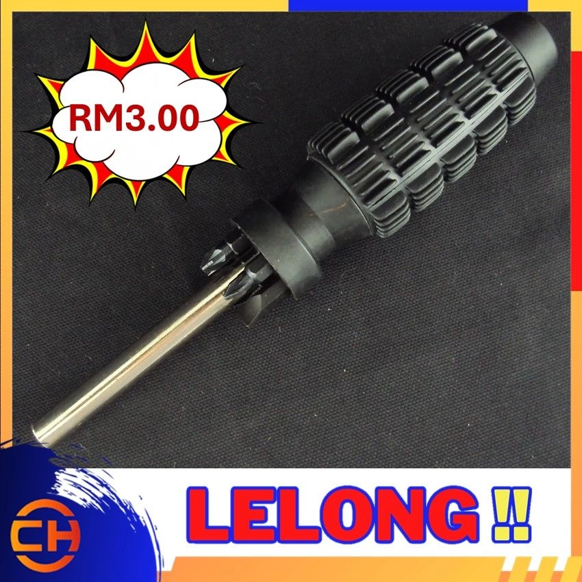 Screwdriver w/5 Interchangeable Bits and Comfort Grip Handle