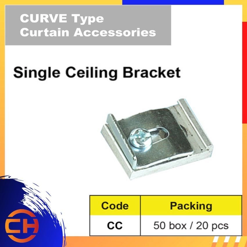 CURVE Curtain Single Ceiling Bracket
