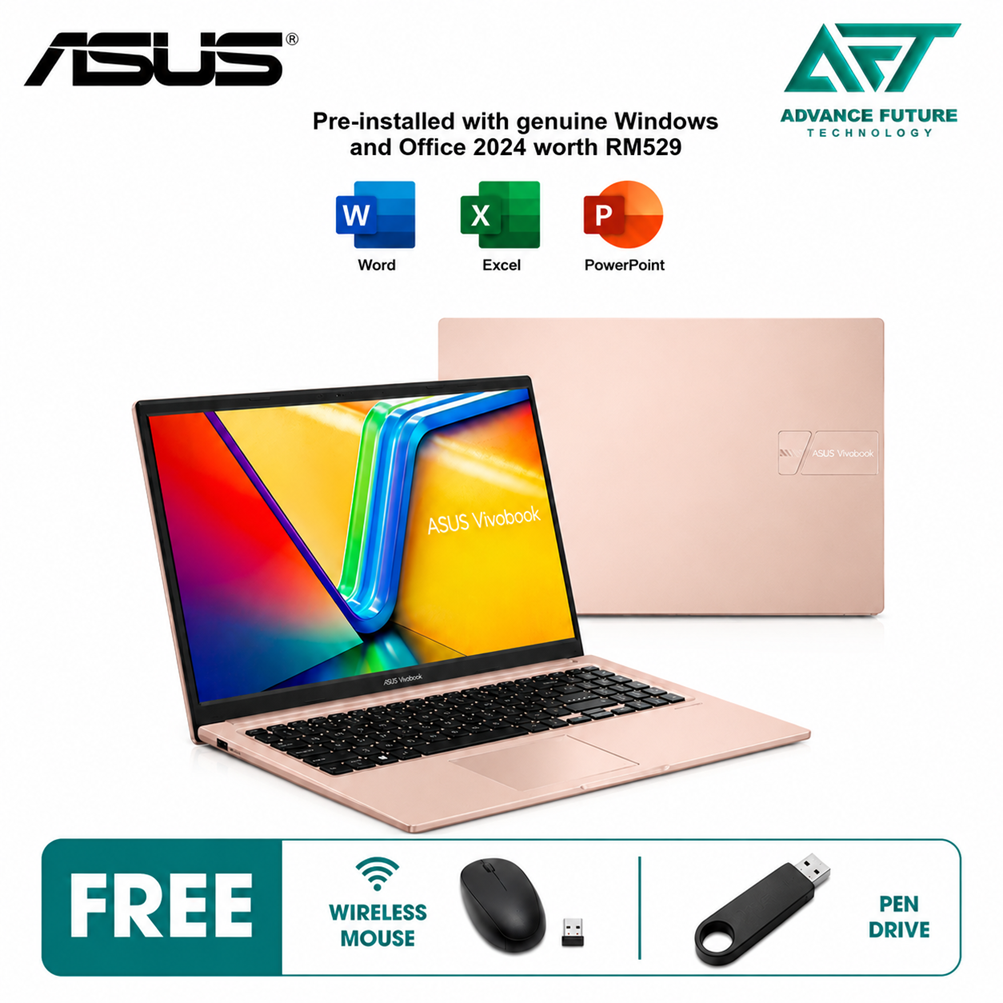 Asus VivoBook 15 A1504V-ABQ270WS 15.6" FHD Laptop Terra Cotta ( Intel Core 5 120U, 16GB, 512GB SSD, Intel, W11, H&S 2024&M365 )