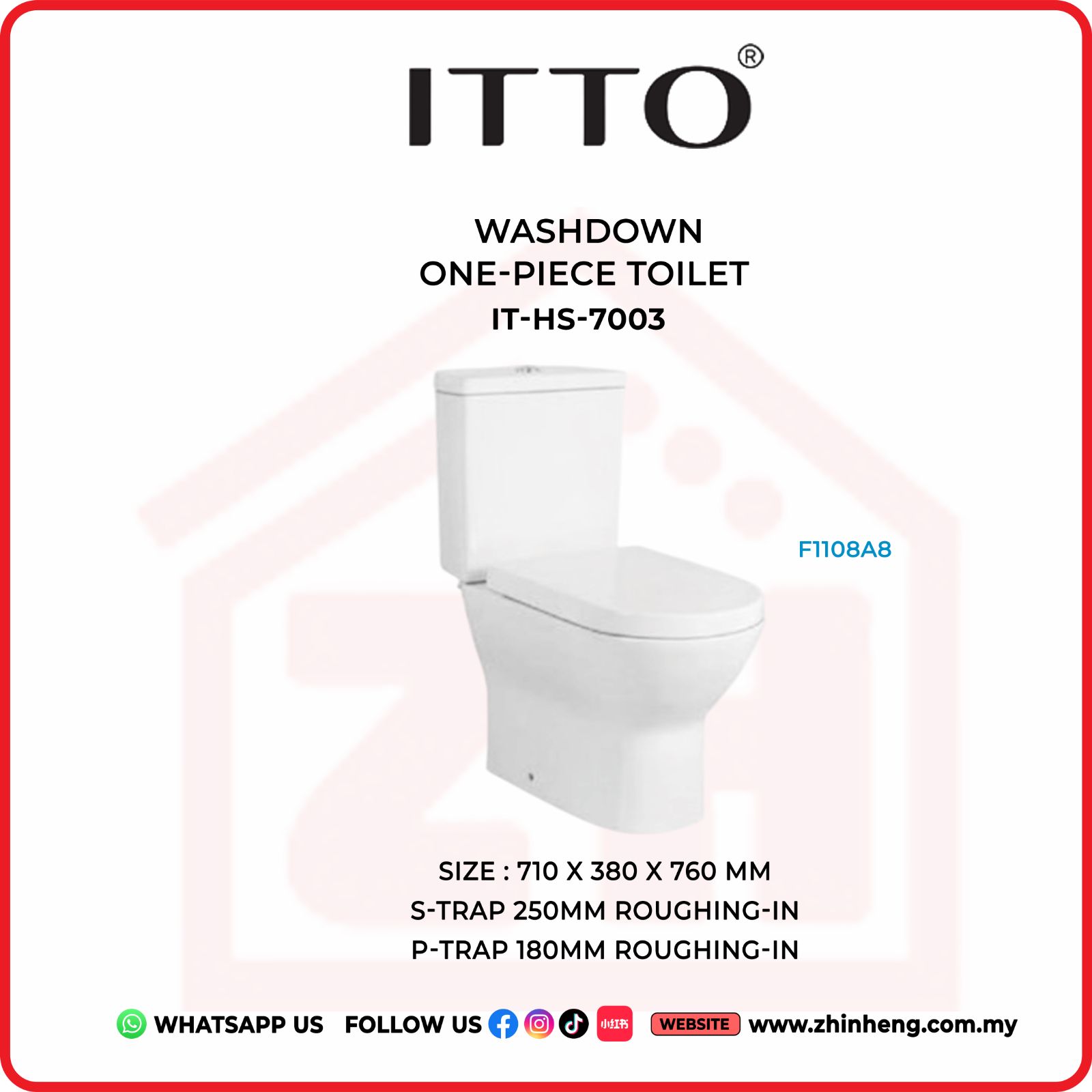 ITTO Wash Down Two-Piece Toilet  IT-HS-7003