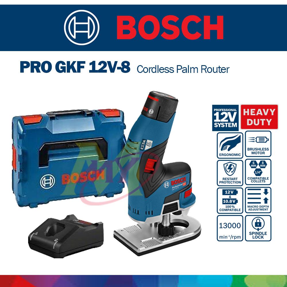 BOSCH PRO GKF 12V-8 Cordless Palm Router 12V