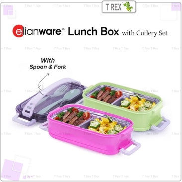 Elianware Stainless Steel Lunch Box with Cutlery Set