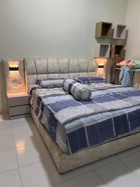 Premium Exclusive Bedframe With Lights | Dressing Table With Lights Make Up Table Cabinet | Bedroom Furniture Set | Penang Furniture Store | House Furniture Store | KL | Shah Alam | Ipoh