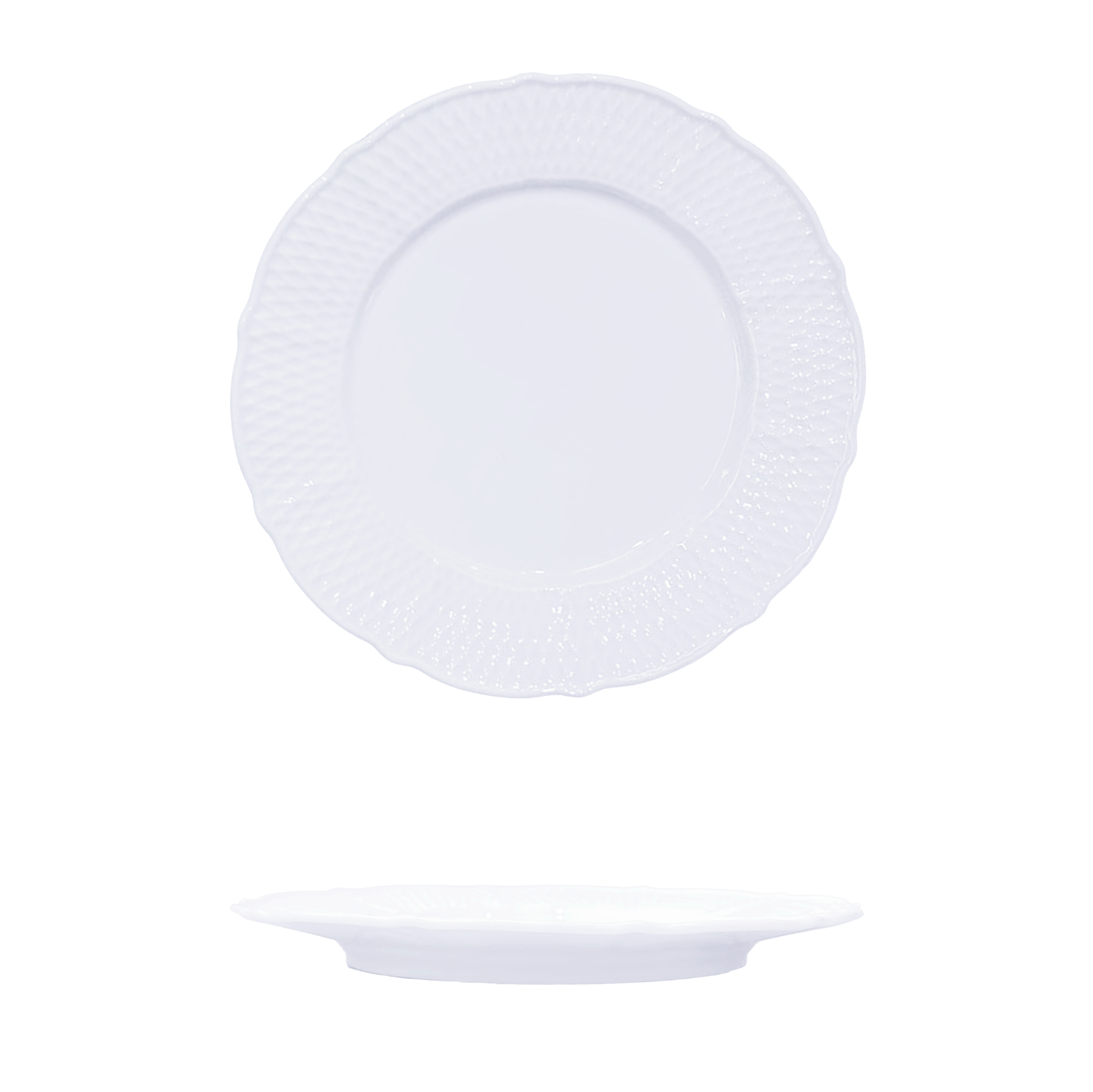 YGB-8.5'' -bamboo-pattern-plate-月光白8.5-席纹盘