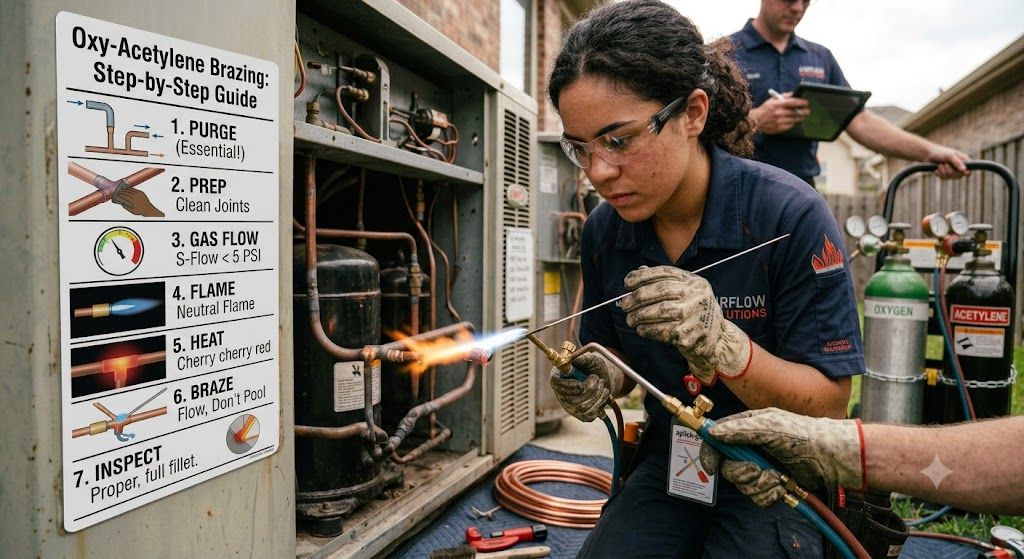 oxy acetylene brazing copper joints HVAC systems