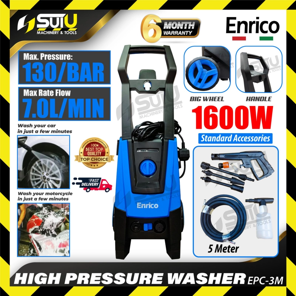 ENRICO EPC-3M / EPC3M 130Bar High Pressure Washer / Cleaner / Pencuci Tekanan Tinggi 1600W
