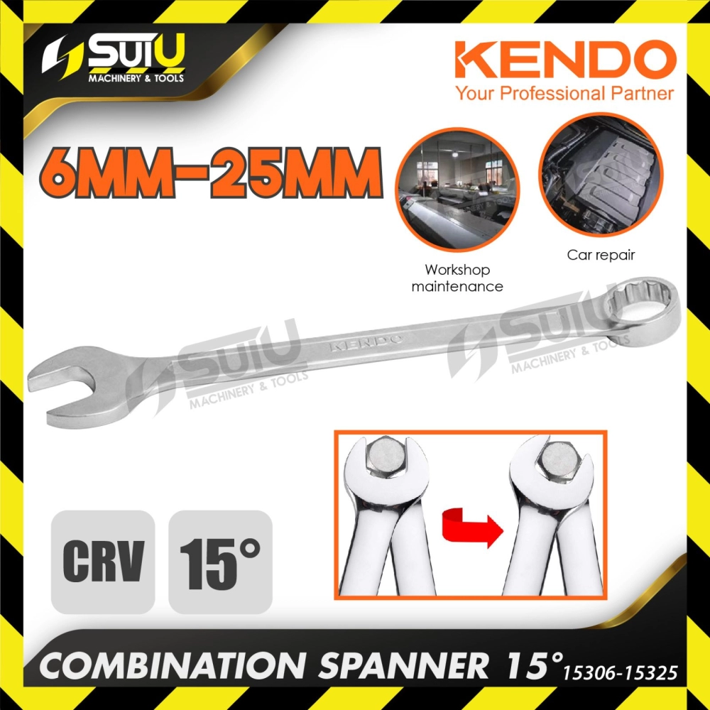 KENDO 15306 - 15325 6MM-25MM Combination Spanner