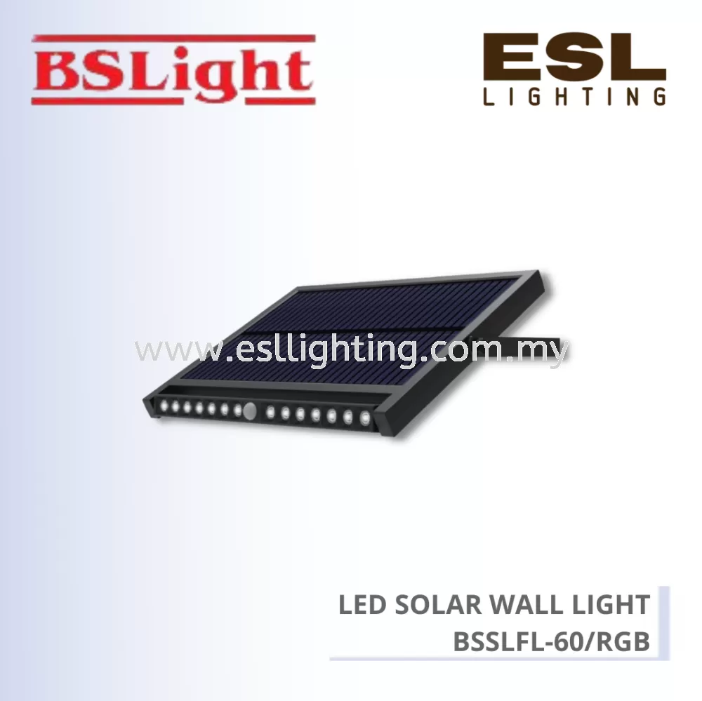 BSLIGHT LED SOLAR WALL LIGHT (RGB Color) 60W - BSSLFL-60/RGB IP54