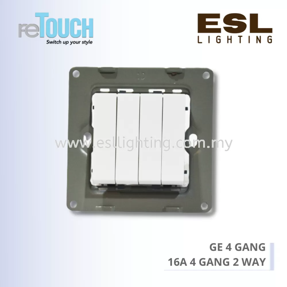 RETOUCH GRAND ELEMENTS - GE 4 GANG - E/SW042W-GW – 16A 4 GANG 2 WAY