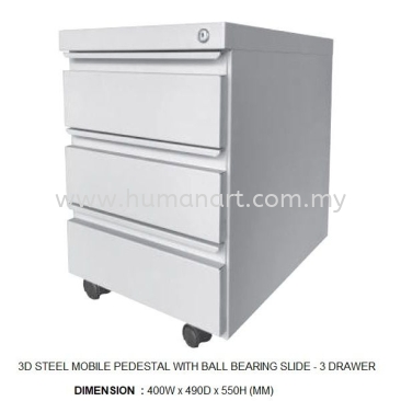 OFFICE STEEL MOBILE PEDESTAL 3D AS 181 - serdang | balakong | mahkota cheras