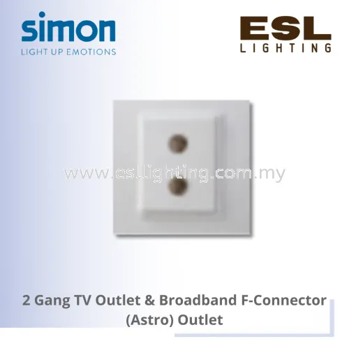 [DISCONTINUE] SIMON V5 SERIES 2 Gang TV Outlet & Broadband F-Connector (Astro) Outlet - V59119