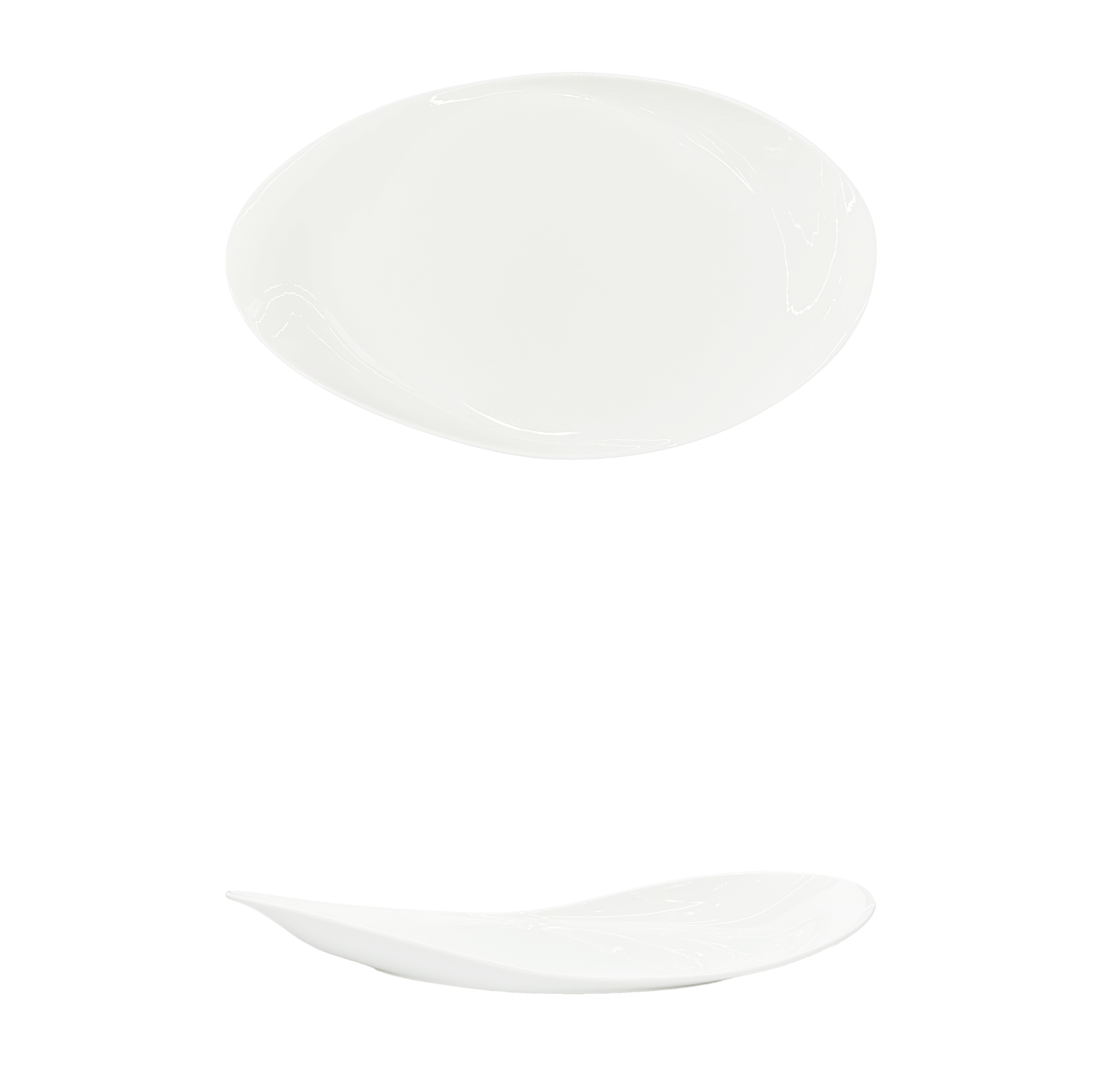 YX-BC-17.25'' Beautiful Oval Curved Edge Plate 17.25 美异椭圆翘边盘