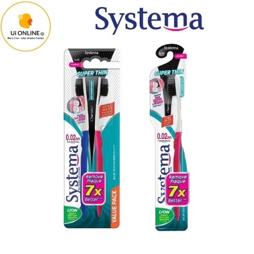 SYSTEMA TOOTHBRUSH - SUPER THIN CHARCOAL - Soft (1's / 2's)