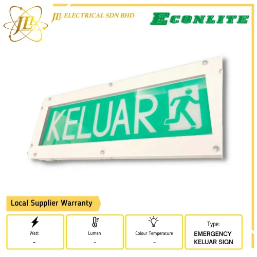 ECONLITE LE-908SL IP65 CASING  KELUAR SIGN (WEATHER PROOF) REPLACED EWP30