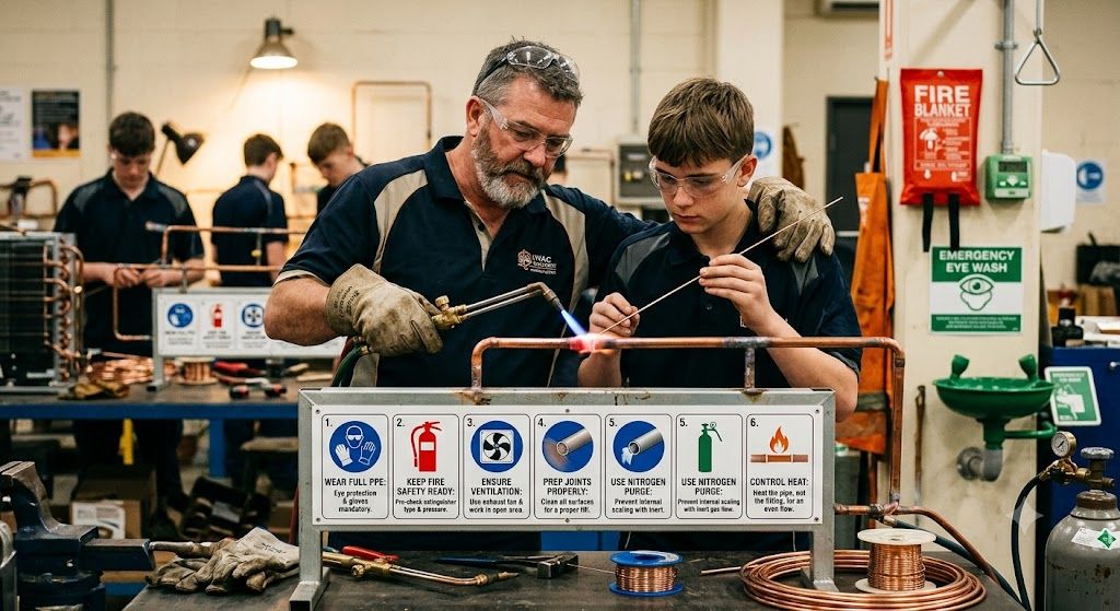 refrigeration pipe brazing safety guide