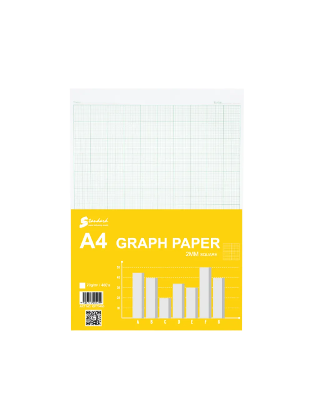Standard A4 Graph Paper - 2mm Square Grid For Mathematics, Science ...