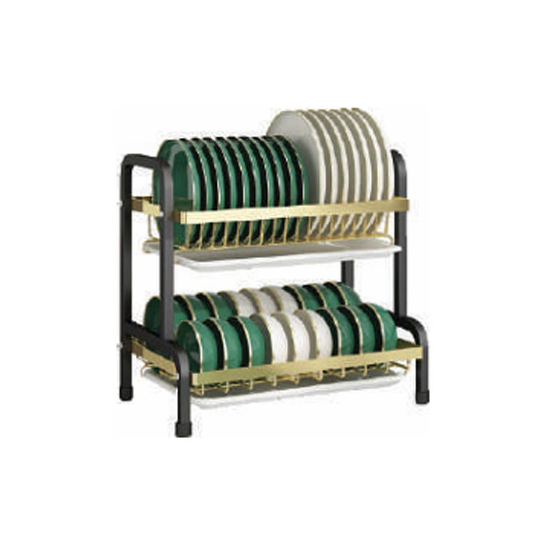 2-Tier Kitchen Dish Organizer Rack #B-JN124-GD