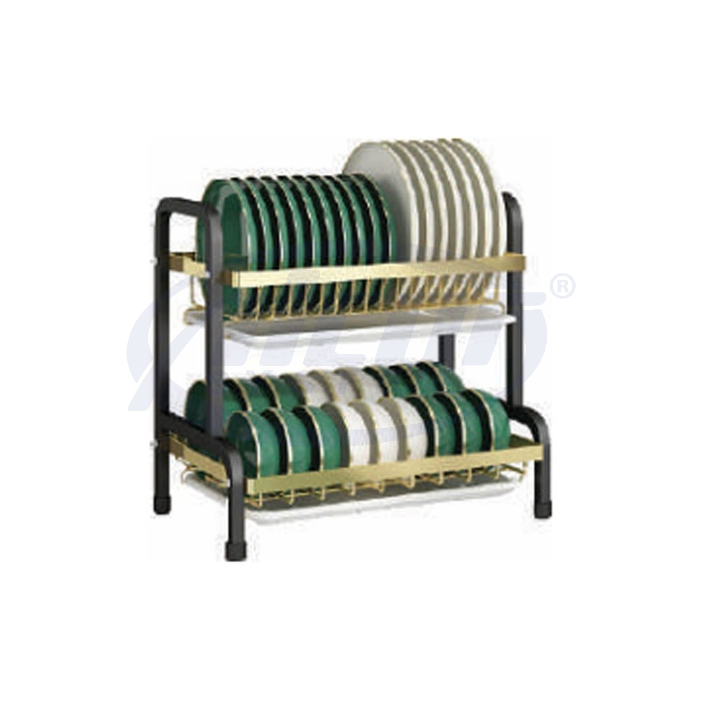 2-Tier Kitchen Dish Organizer Rack #B-JN124-GD