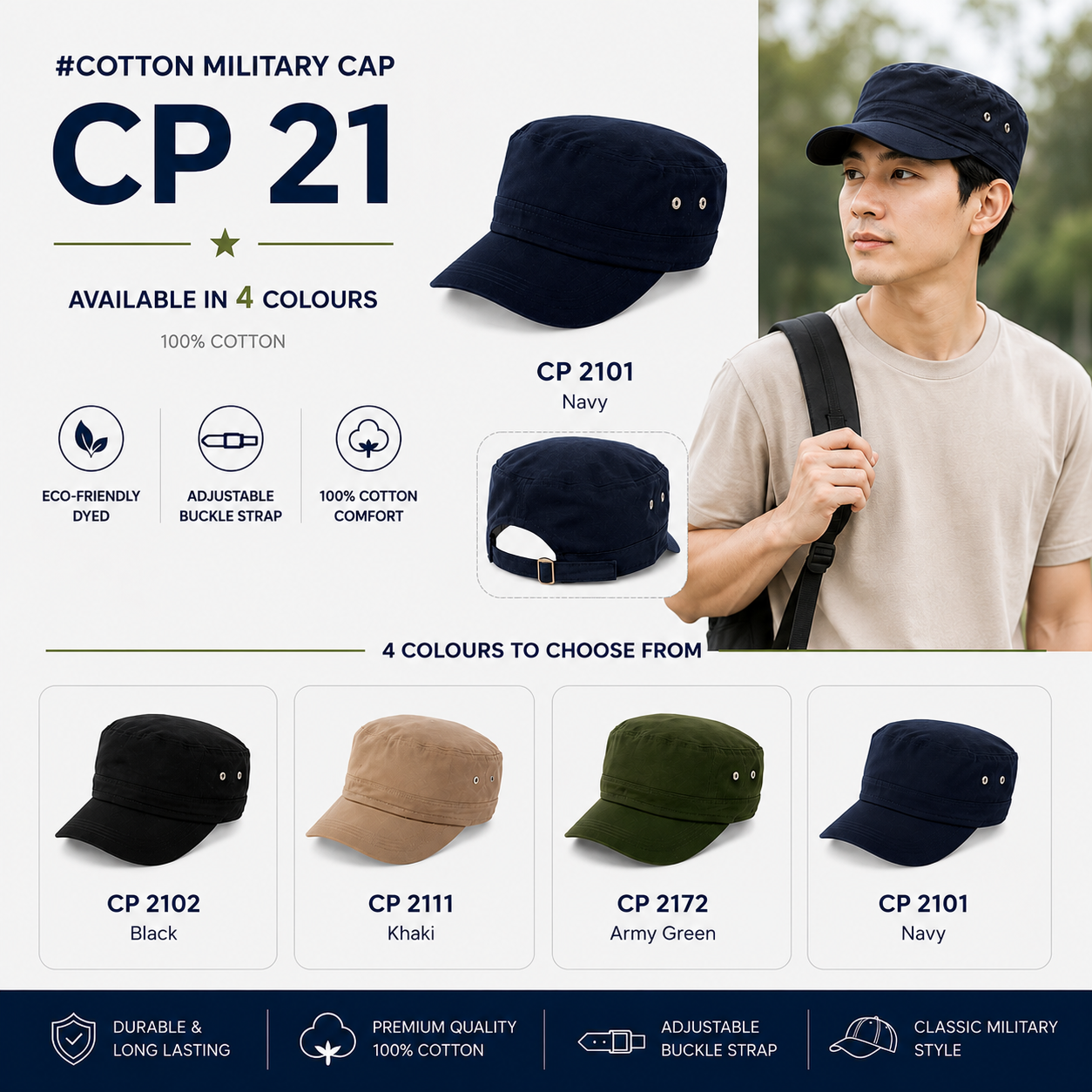 Cotton Military Cap CP21
