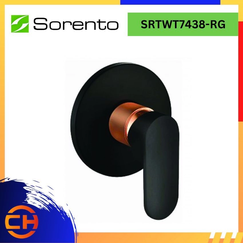 SORENTO BATHROOM SHOWER MIXER TAP SRTWT7438-RG Concealed Shower Cold Tap Rose Gold + Matt Black 