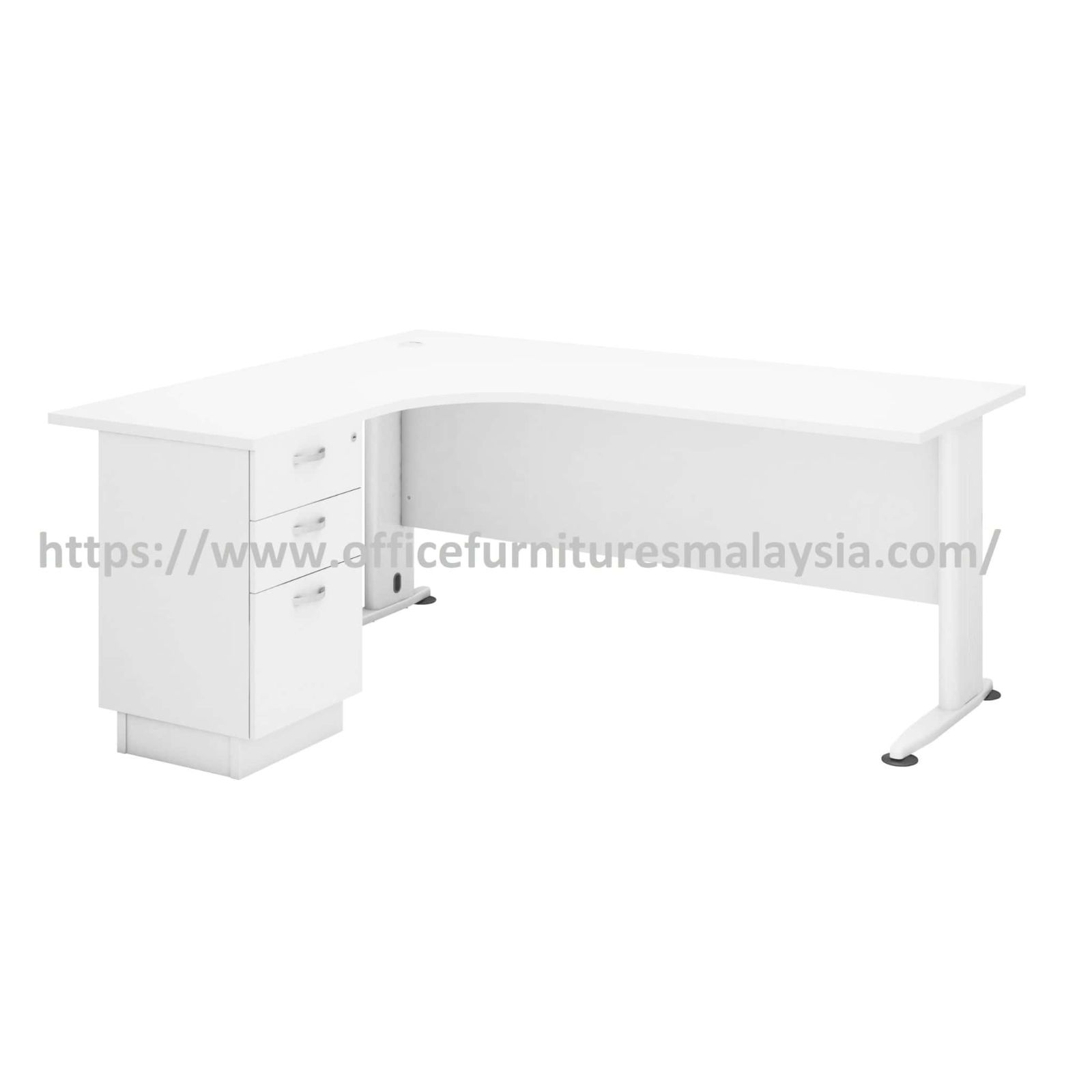 6 ft x 5 ft Beezer Superior Compact Table with Fixed 2D1F Drawer OFHL1815-3D
