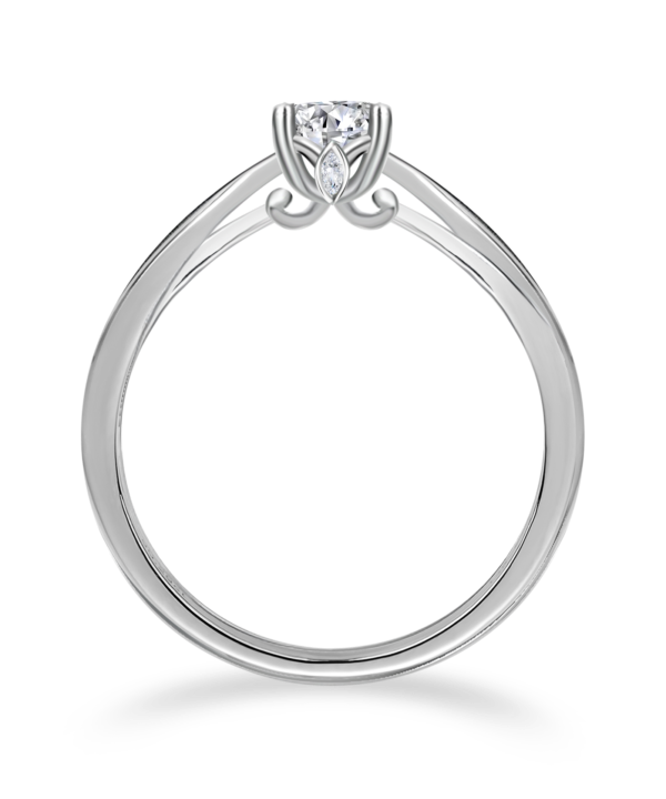 Castiel Magic Carriage 18K White Gold 6 Love Prong Crown Solitaire Engagement Ring