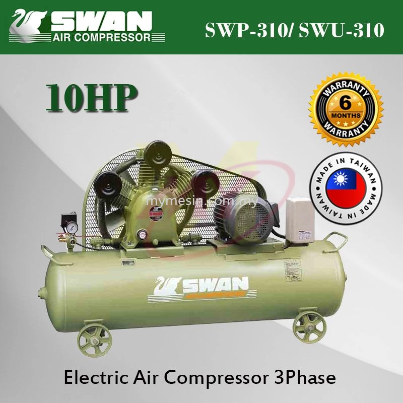 Swan SWP-310 Air Compressor 415V 10Hp Motor c/w Certificate  [Code : 4303]