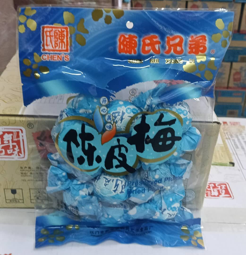 陈氏兄弟蜜饯果干陈皮梅CHEN'S PRESERVED PLUM BLUE180G[40PACK/CTN]