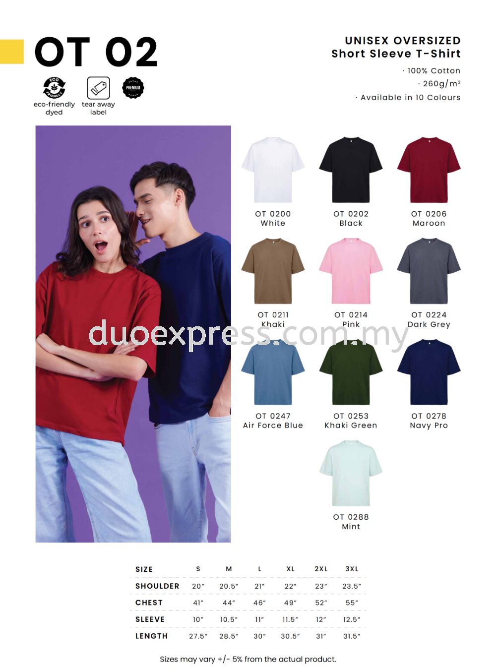 OT02 Oversized Cotton 260gsm