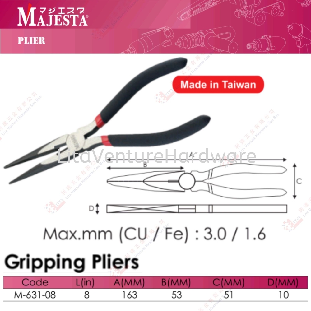 MAJESTA BRAND GRIPPING PLIERS - M63108