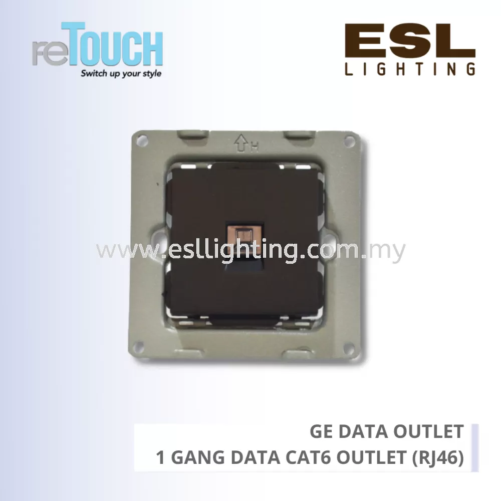 RETOUCH GRAND ELEMENTS - GE DATA OUTLET - E/TL109-GB – 1 GANG DATA CAT6 OUTLET (RJ46)