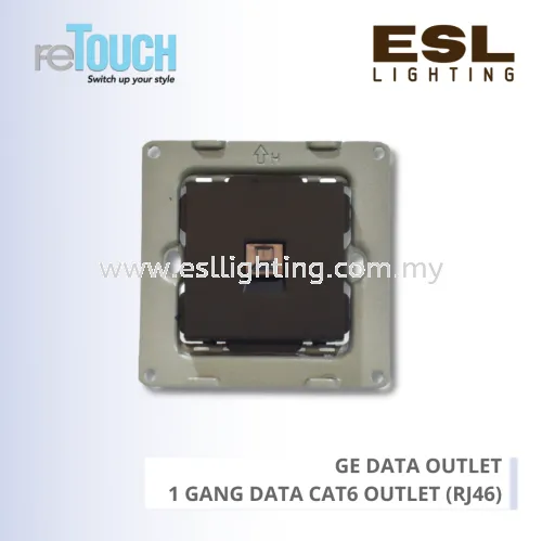 RETOUCH GRAND ELEMENTS - GE DATA OUTLET - E/TL109-GB – 1 GANG DATA CAT6 OUTLET (RJ46)