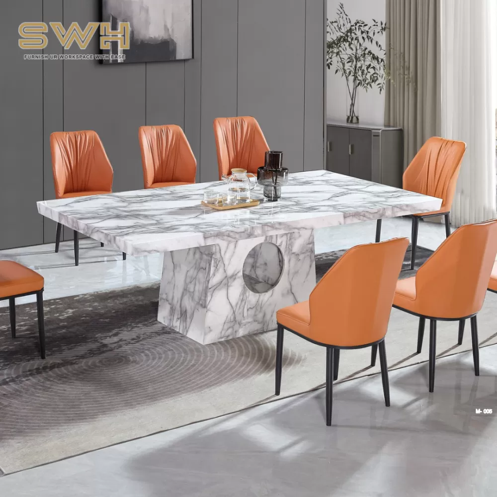 DIANE 8 Seater Marble Dining Table Set | Dining Furniture Shop