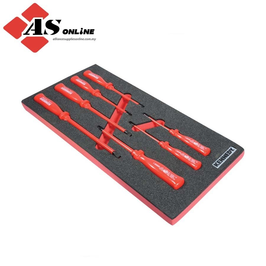 KENNEDY 7 Piece Insulated VDE Screwdriver Set in 1/3 Width Foam Inlay for Tool Cabinets / Model: KEN5950180K