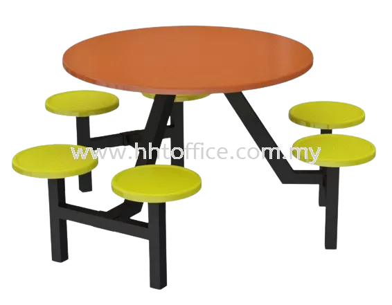 C2 - 6 Seater Round Stool Food Court-Set