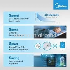 5 STAR MIDEA AIR CONDITIONER 1.0HP AIRSTILL SERIES INVERTER WITH SMART SAVE iECO -  BEST IN SELANGOR & KL