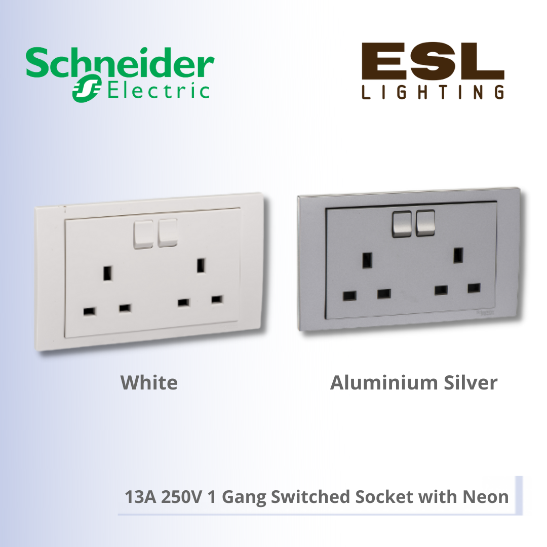 SCHNEIDER Vivace 13A 250V Twin Switched Socket - KB25_WE_G11 KB25_AS_G11