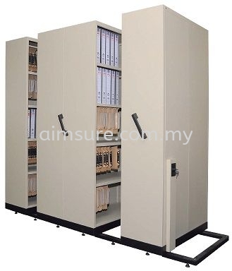 4 BAYS HAND PUSH MOBILE COMPACTORS WITH LOCK