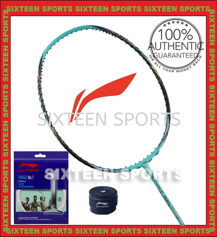Li Ning Bladex 700 Badminton Racket - Blue (C/W Lining No.1 String & Overgrip)