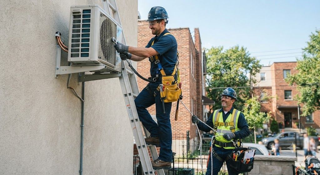 safe handling of tools during aircon installation height