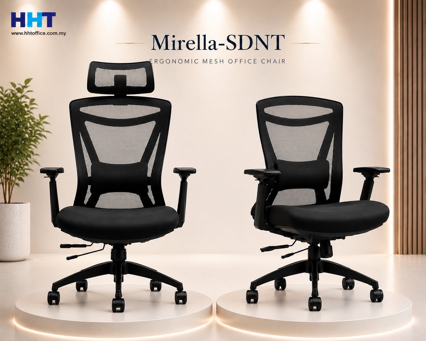 Mirella SDNT-Series Executive Ergonomic Mesh Office Chair Adjustable Headrest