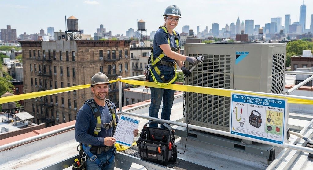 HVAC rooftop safety tool management procedures