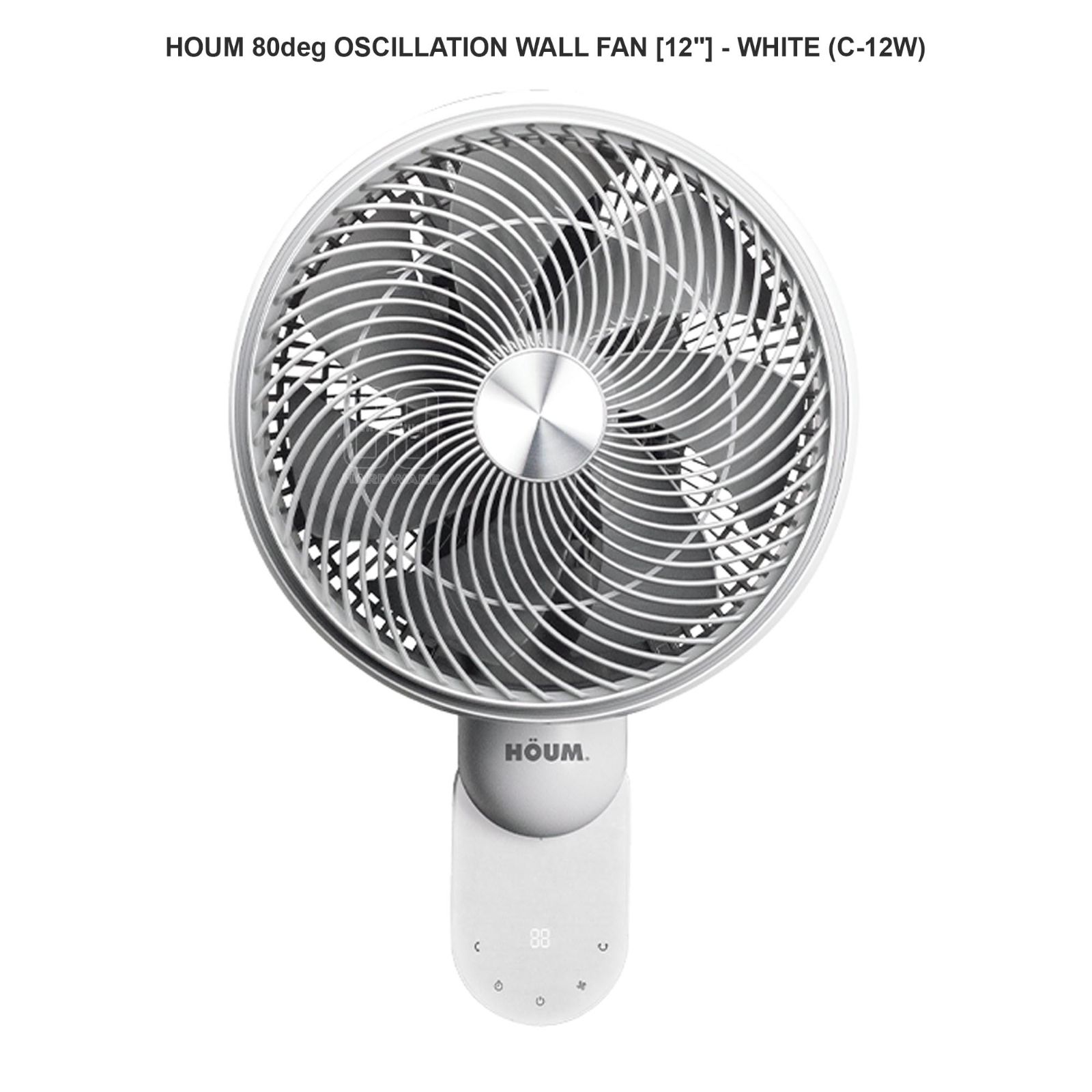 HOUM 80deg OSCILLATION WALL FAN 12" WHITE C-12W