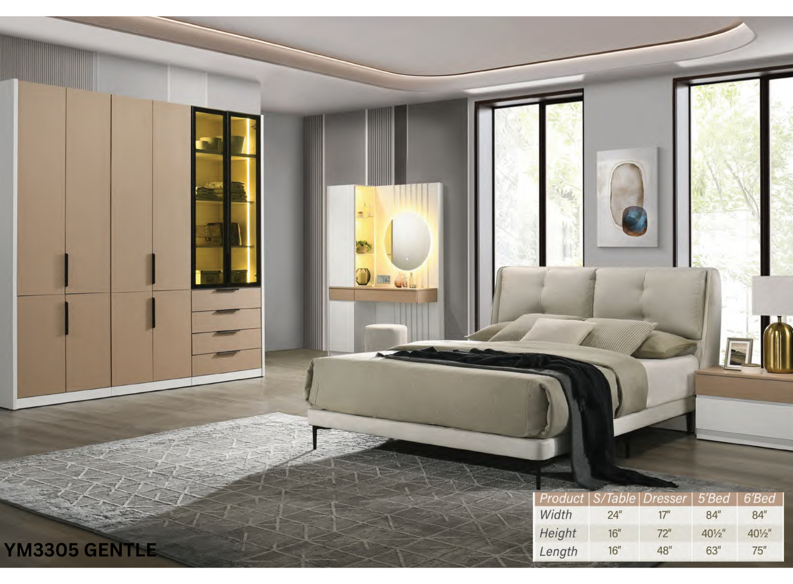 BEDROOM SET (YM 3305 GENTLE)